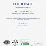 ISO 14001:2015 Certificate